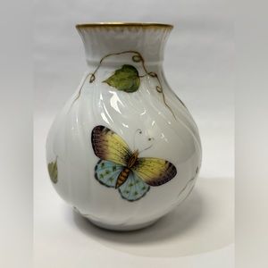 ANNA WEATHERLY HAND PAINTED BUD VASE IN BUTTERFLY DESIGN NEW
